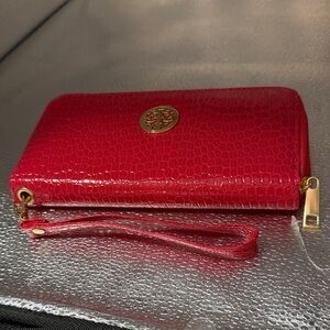 Faux Red Leather Women's Wallet New.